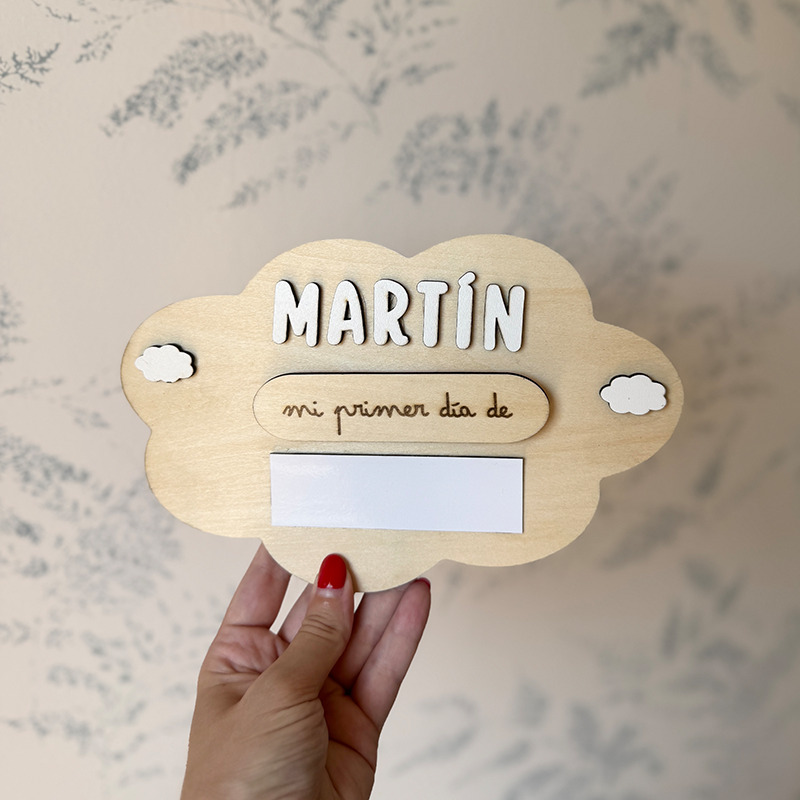 Placa vuelta al cole Nube
